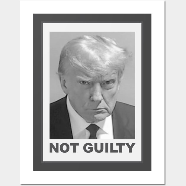 Trump Mug Shot Not Guilty Wall Art by Dale Preston Design